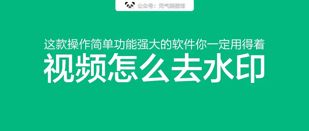 视频去除水印软件