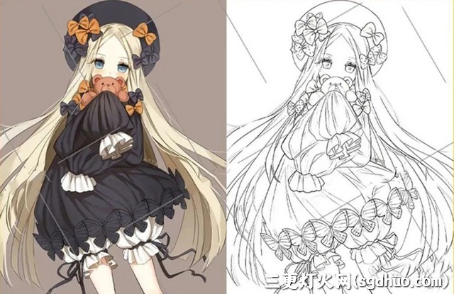 PS卡通转线稿动作插件