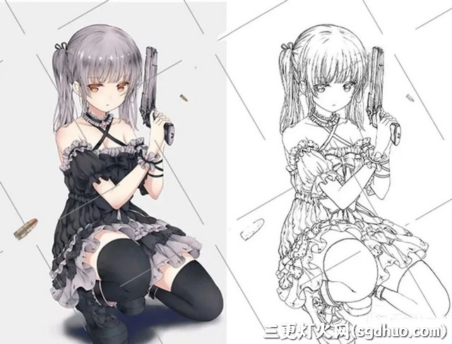 PS卡通转线稿动作插件